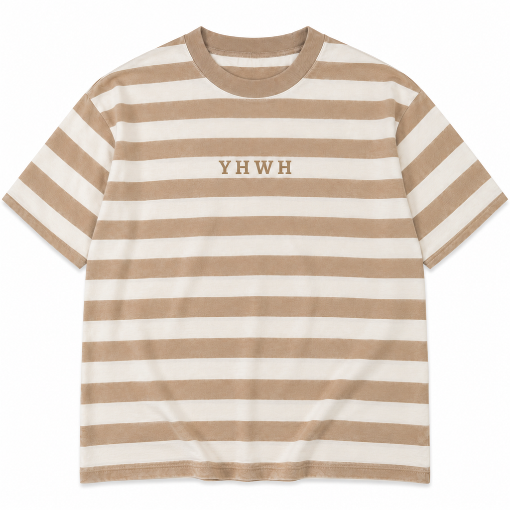 YHWH Striped Oversized Tee