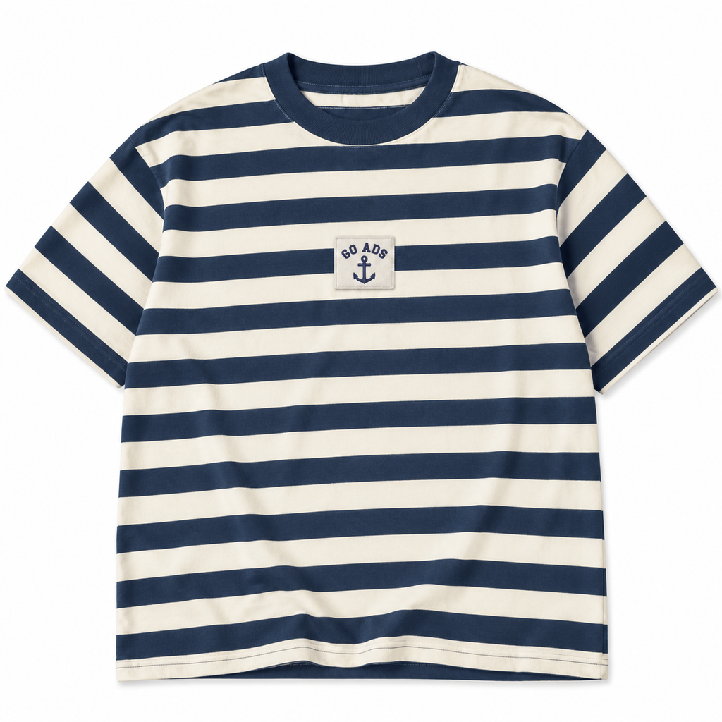 Go Ads Striped Oversized Tee