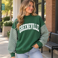 Greeneville Gingham Mock Neck Sweatshirt