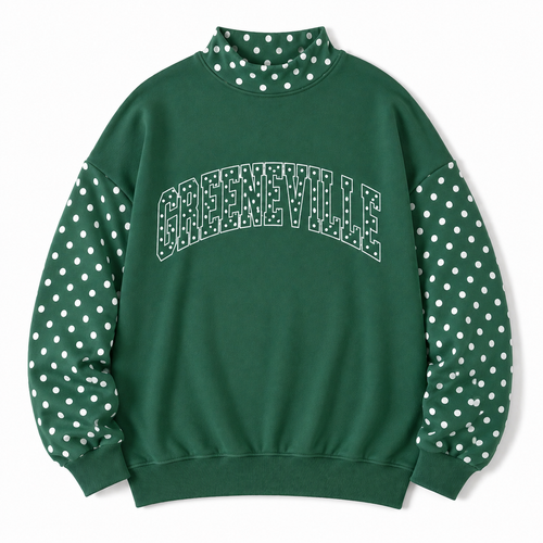 *PRE- ORDER* | Greeneville Polka Dot Mock Neck Sweatshirt