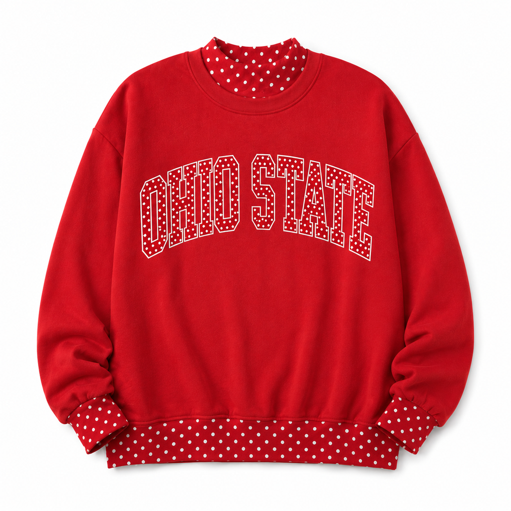 *PRE-ORDER* | Ohio State Polka Dot Layered Sweatshirt