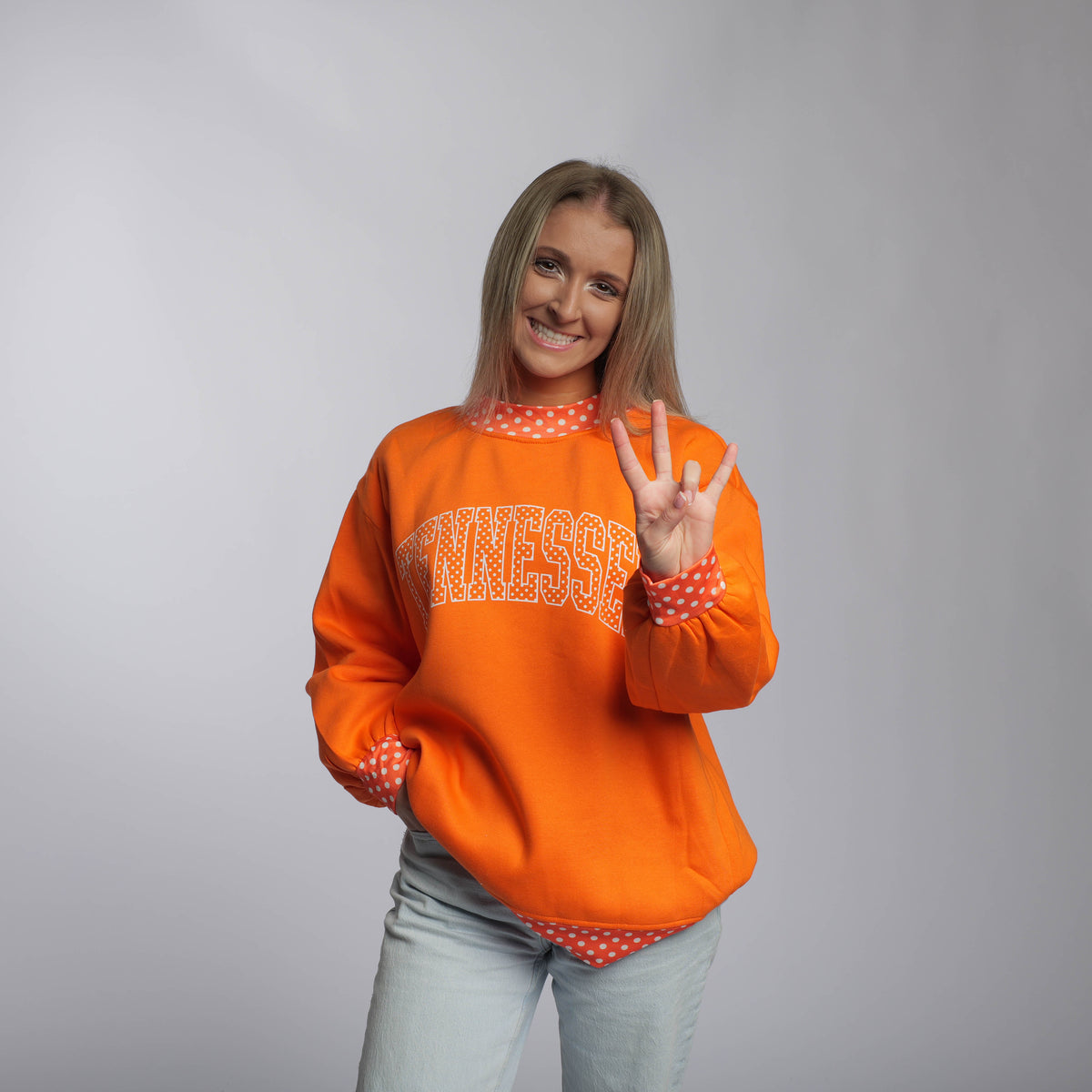 Tennessee Polka Dot Mock Neck Sweatshirt