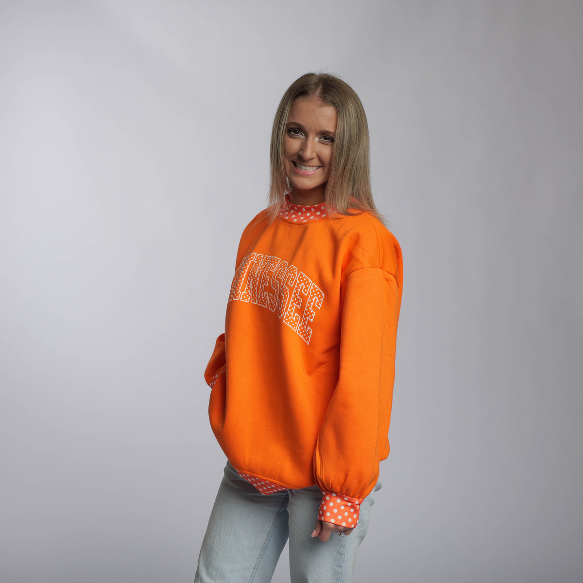 Tennessee Polka Dot Mock Neck Sweatshirt