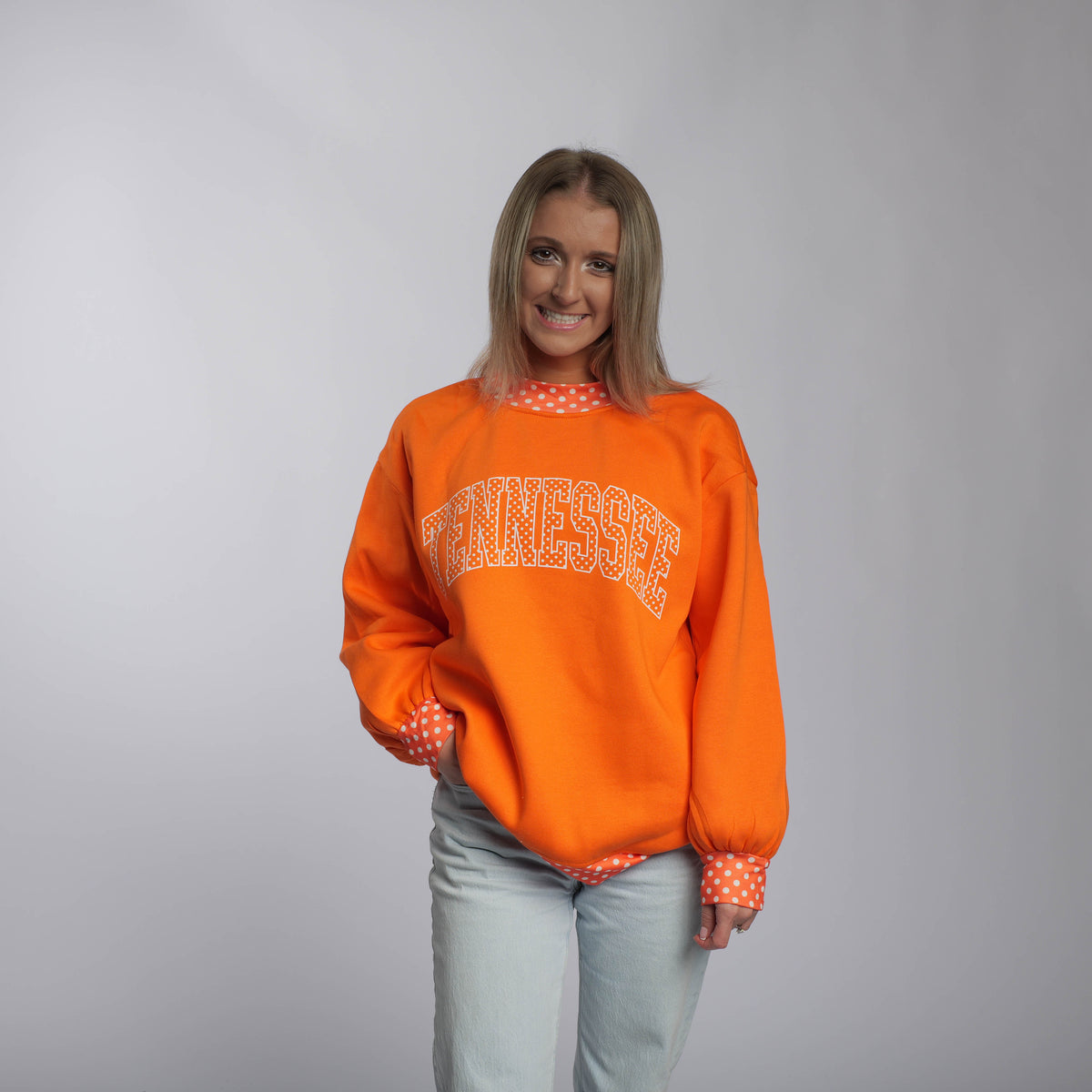 Tennessee Polka Dot Mock Neck Sweatshirt