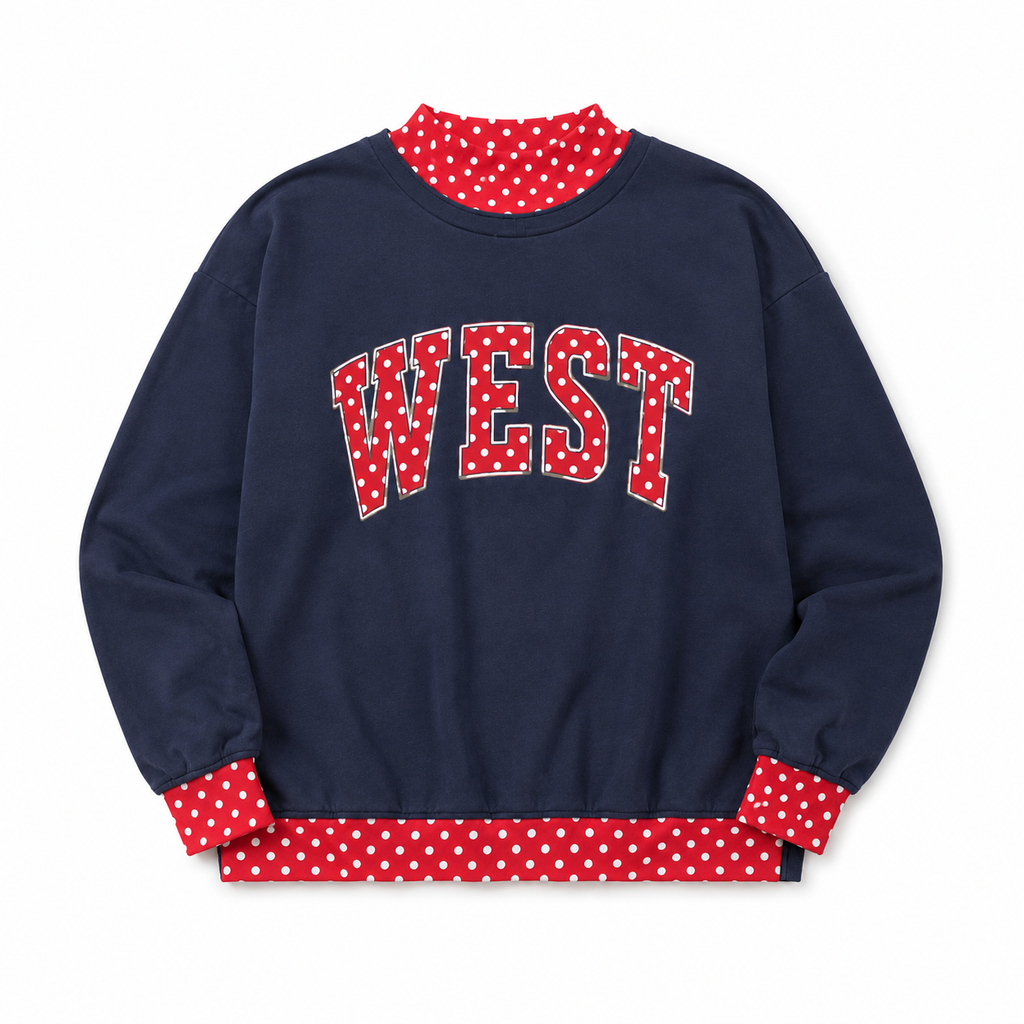 *PRE-ORDER* | West Polka Dot Mock Neck Sweatshirt