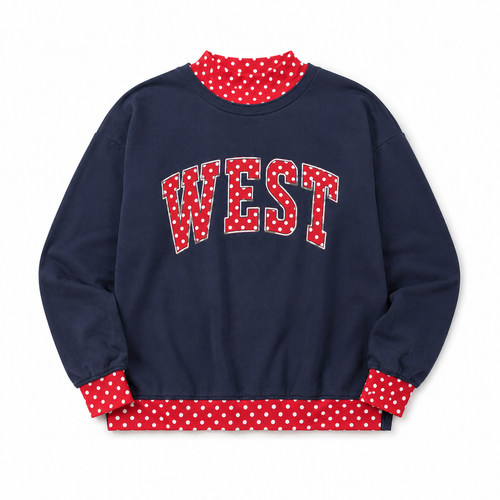 *PRE-ORDER* | West Polka Dot Mock Neck Sweatshirt