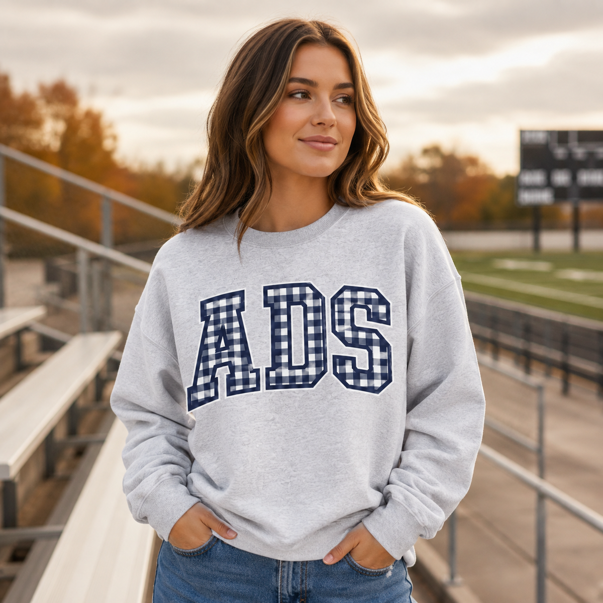 ADS Gingham Varsity Oversized Sweatshirt