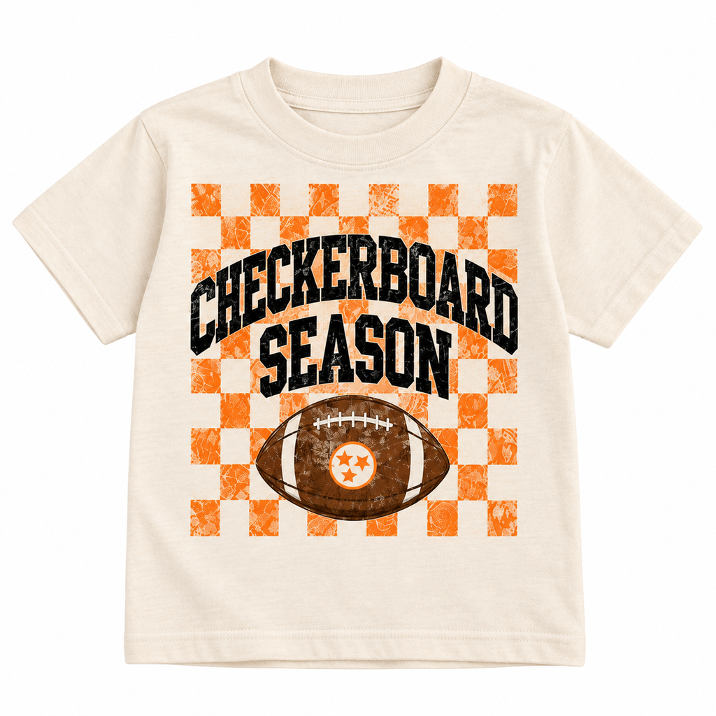 Toddler Checkerboard Season Football Tee
