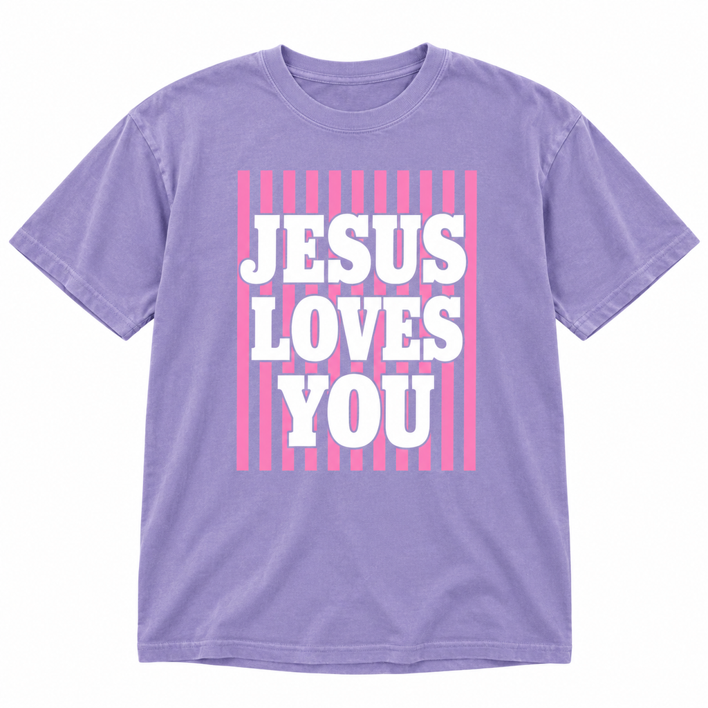 Jesus Loves You Stripe Tee