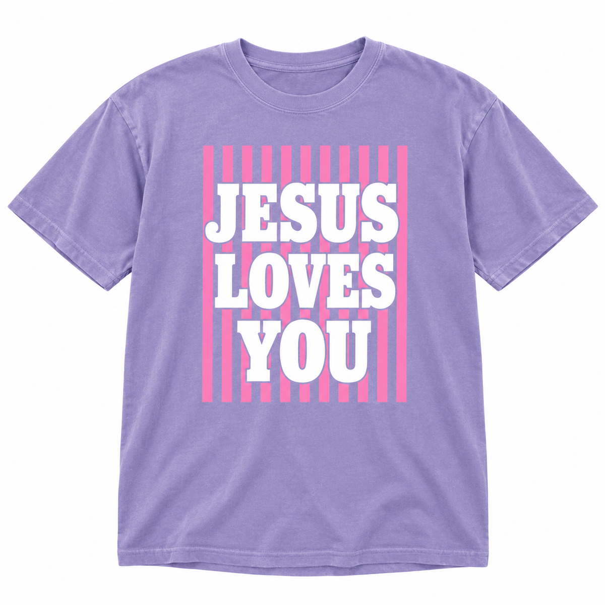 Youth Jesus Loves You Stripe Tee
