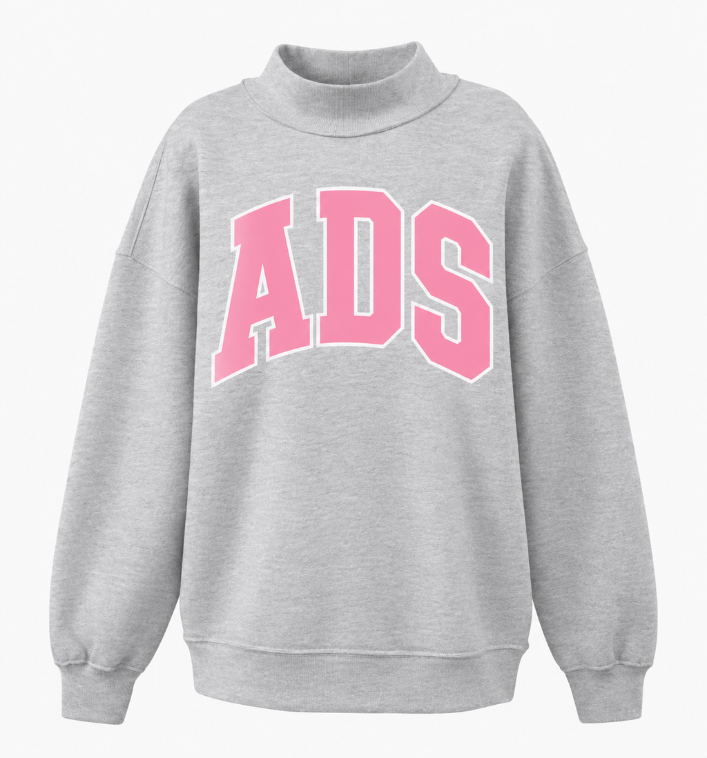 *PRE-ORDER* | ADS Pink Varsity Mockneck Sweatshirt