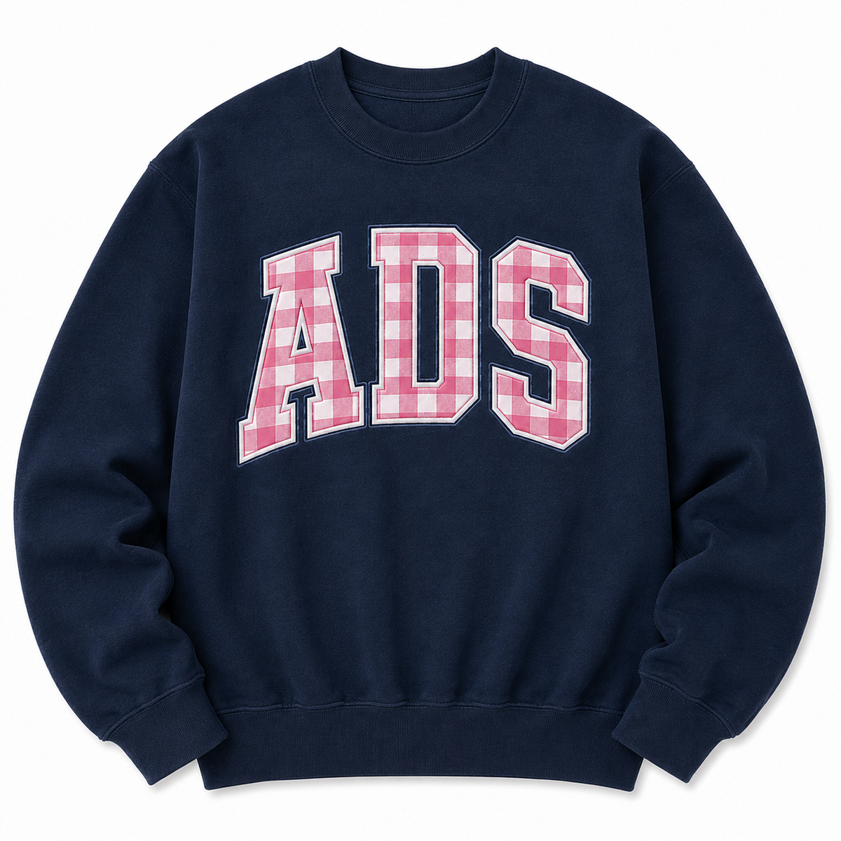 Pink Gingham ADS Navy Crewneck Sweatshirt