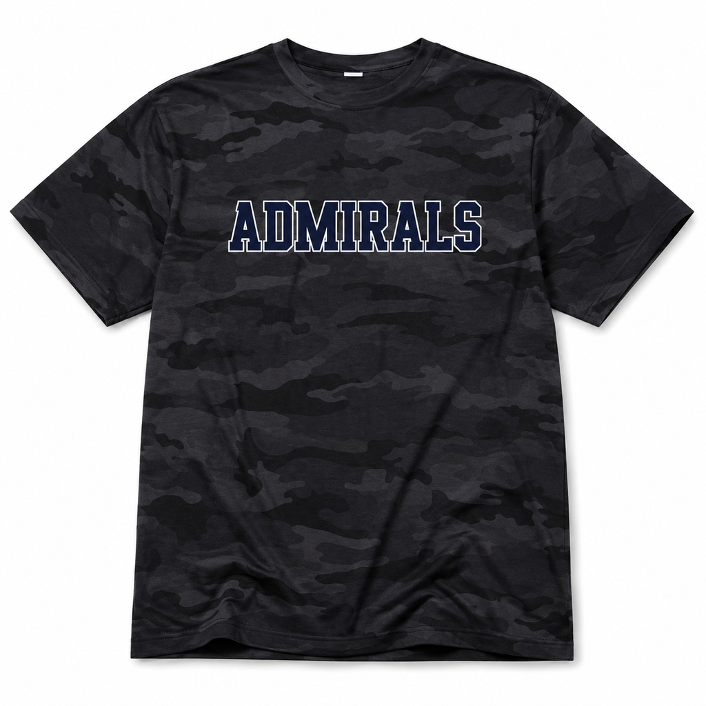 Admirals Black Camo Varsity Tee