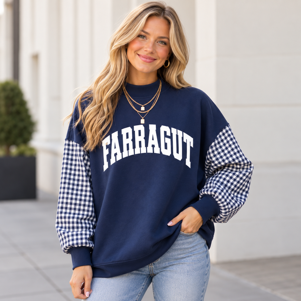 *PRE-ORDER* | Farragut Gingham Mockneck Sweatshirt