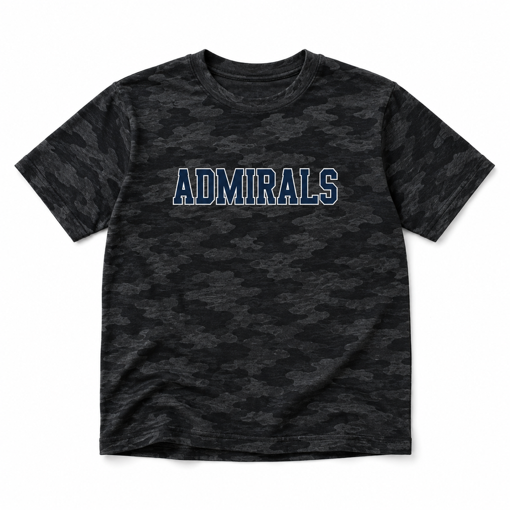 Youth Admirals Black Camo Varsity Tee