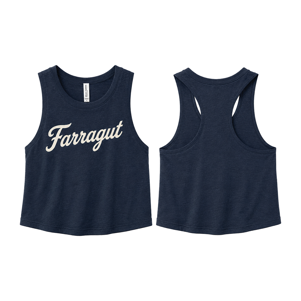Farragut Script Racerback Cropped Tank