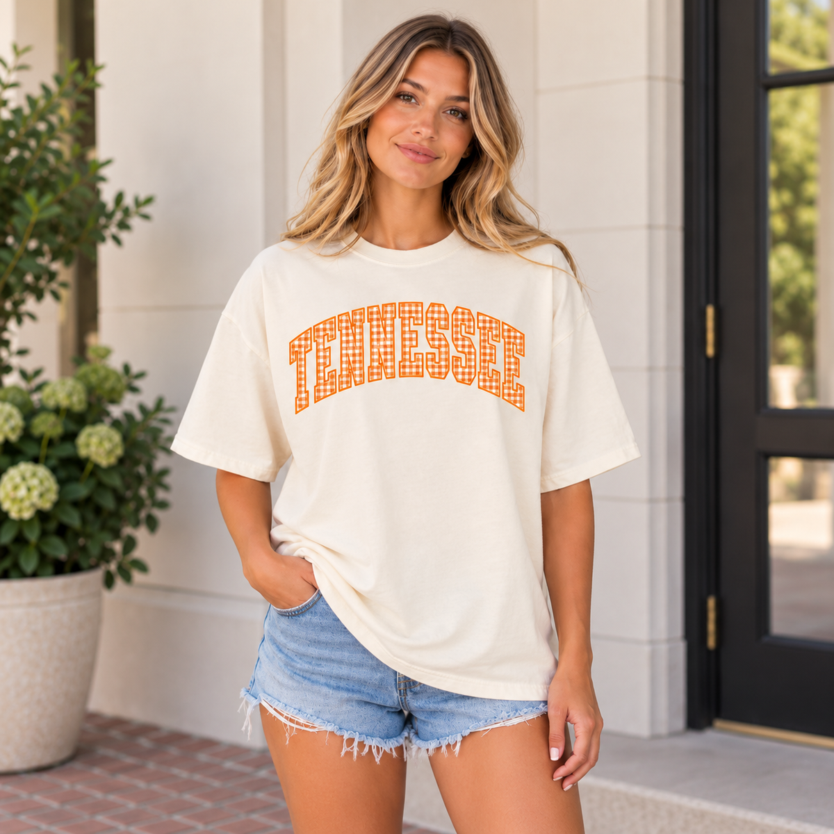 Tennessee Gingham Collegiate Tee