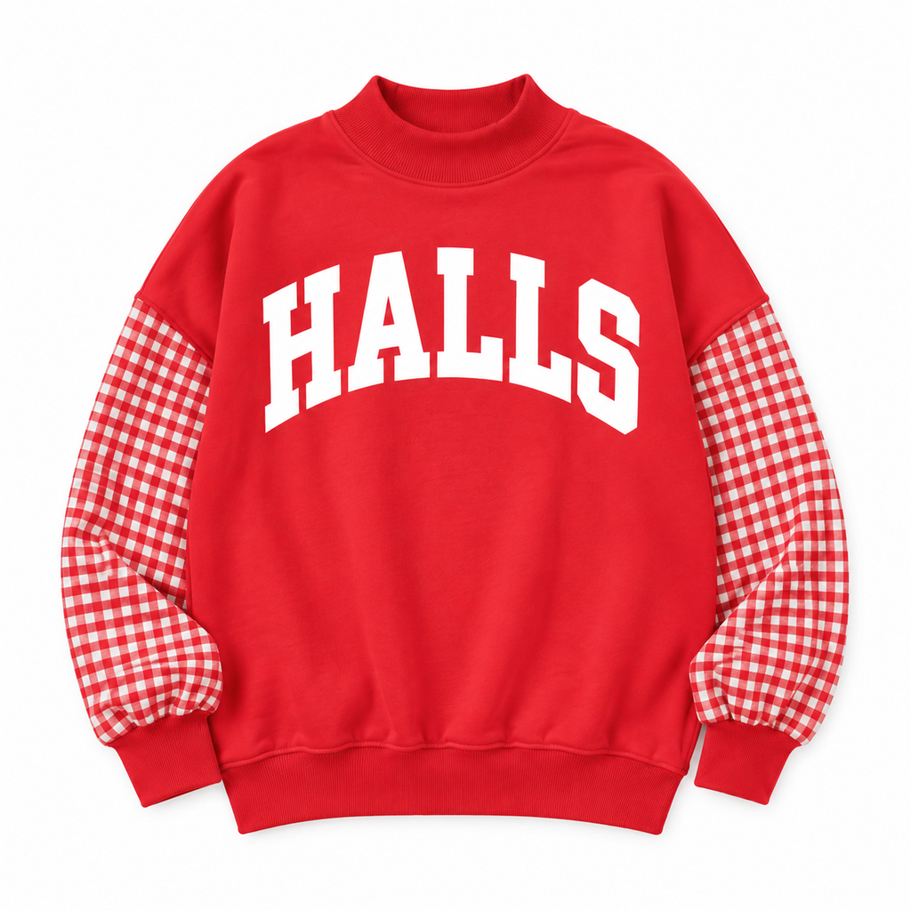 *PRE-ORDER* | Halls Gingham Sleeve Sweatshirt