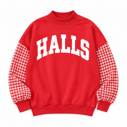 *PRE-ORDER* | Halls Gingham Sleeve Sweatshirt