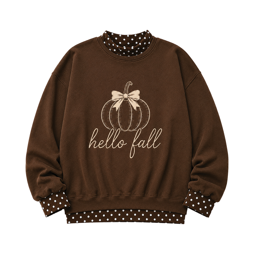*PRE-ORDER* | Hello Fall Polka Dot Sweatshirt
