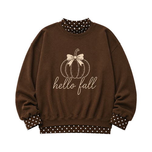 *PRE-ORDER* | Hello Fall Polka Dot Sweatshirt