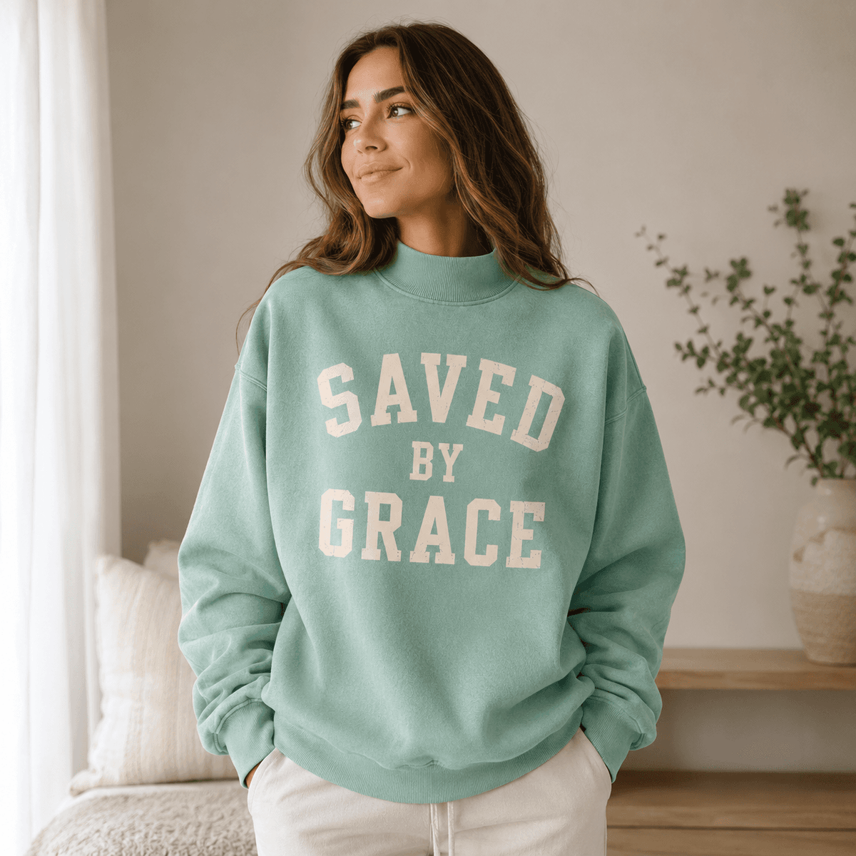 *PRE-ORDER* | Saved by Grace Saltwash Mockneck