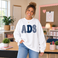 ADS Patterned Patch Crewneck Sweatshirt