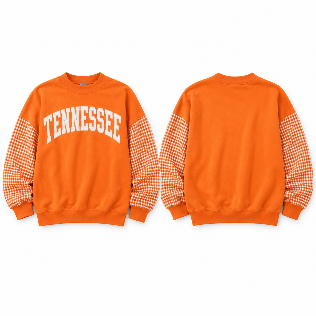 Tennessee Gingham Mockneck Sweatshirt