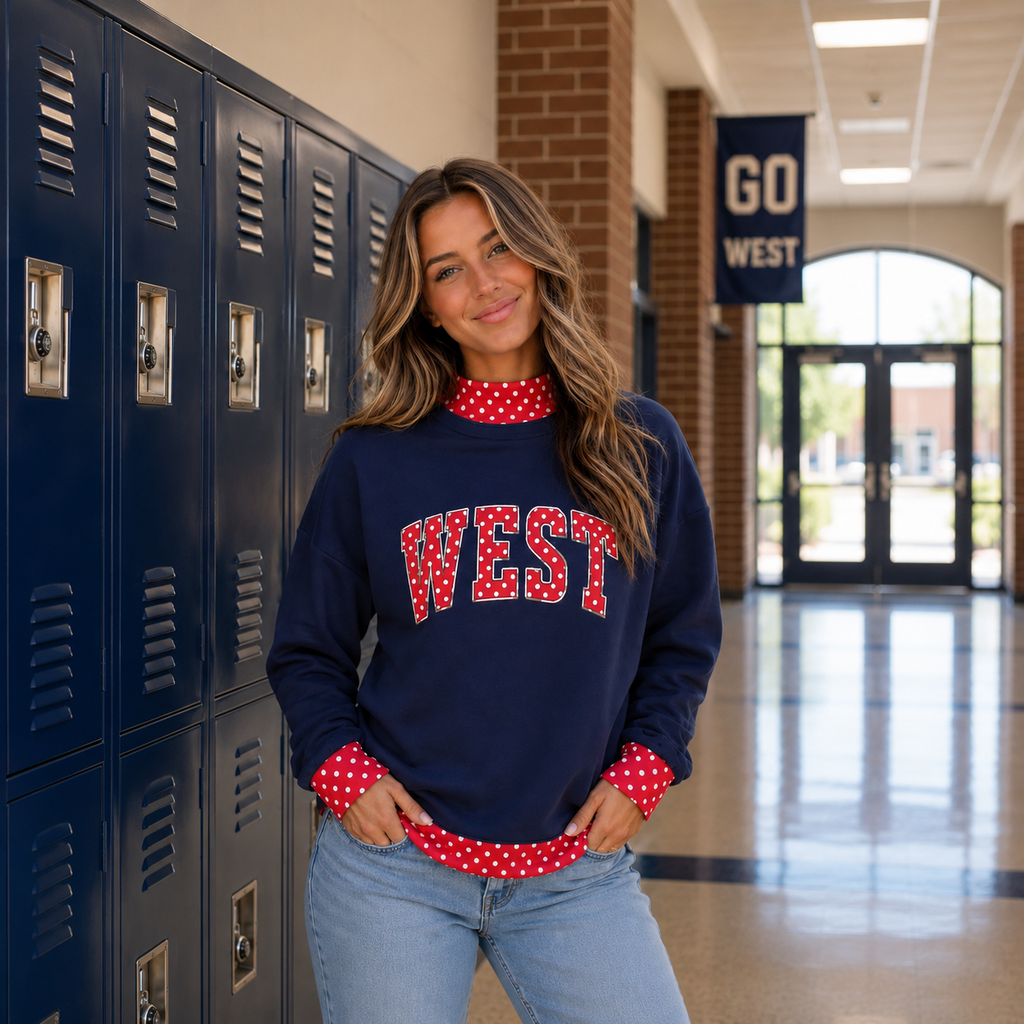 *PRE-ORDER* | West Polka Dot Mock Neck Sweatshirt