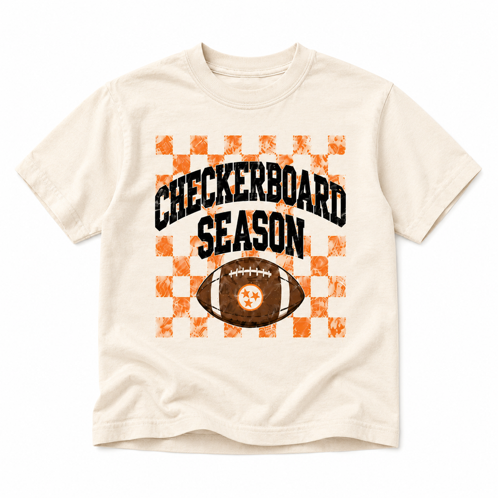 Youth Checkerboard Season Football Tee