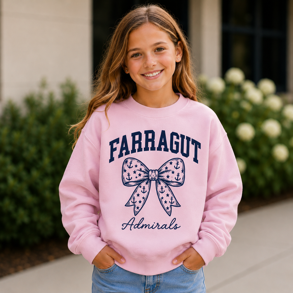 Youth Farragut Admirals Bow Crewneck Sweatshirt